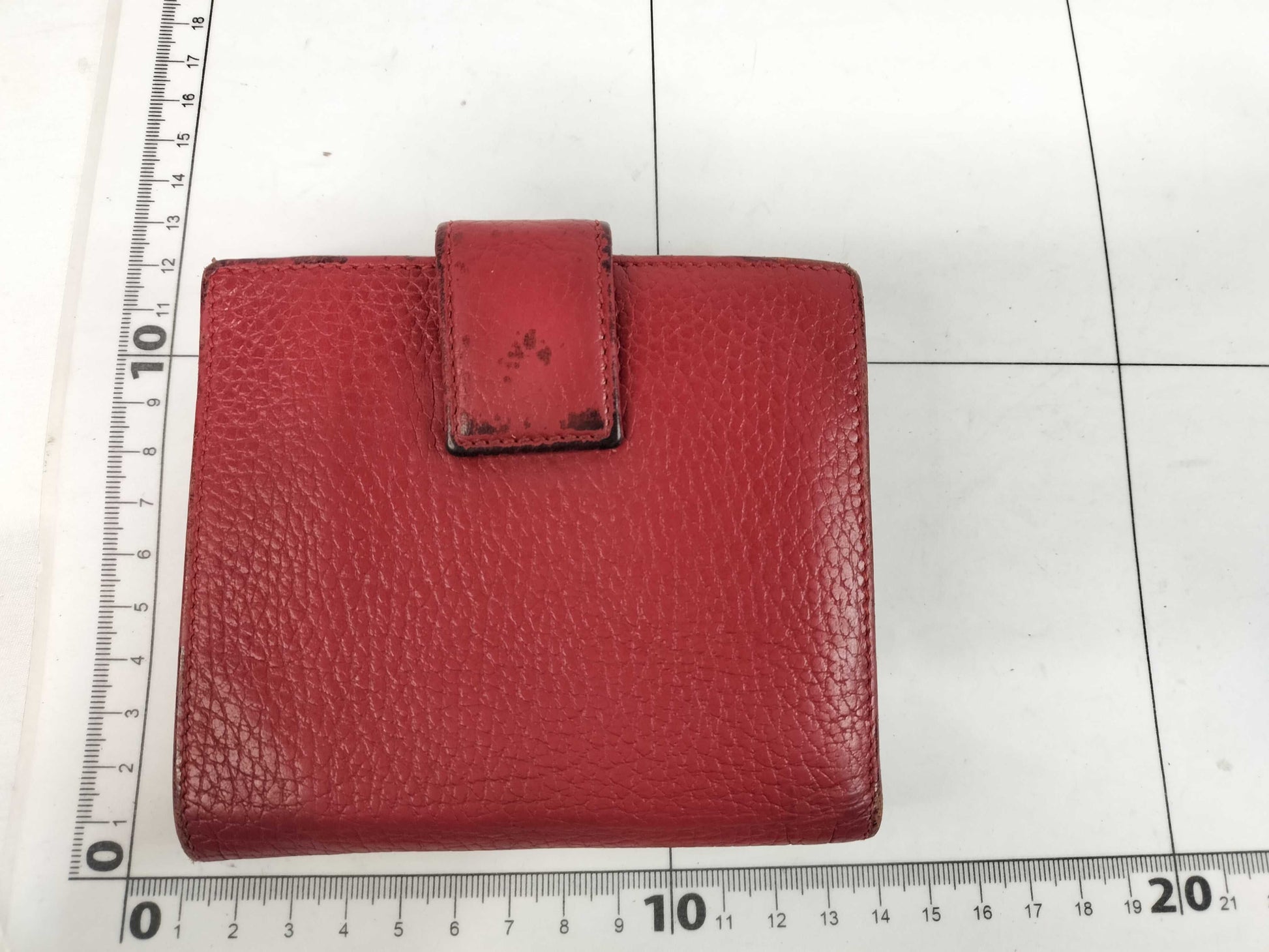 GUCCI 456122 GG Marmont Leather Folding Wallet, Red