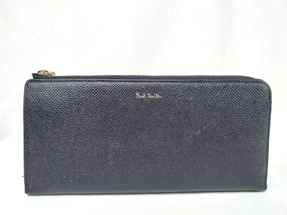 Paul Smith L-Shaped Long Wallet, Leather, Navy, with Outer Box