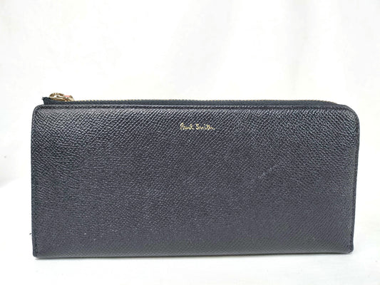 Paul Smith L-Shaped Long Wallet, Leather, Navy, with Outer Box