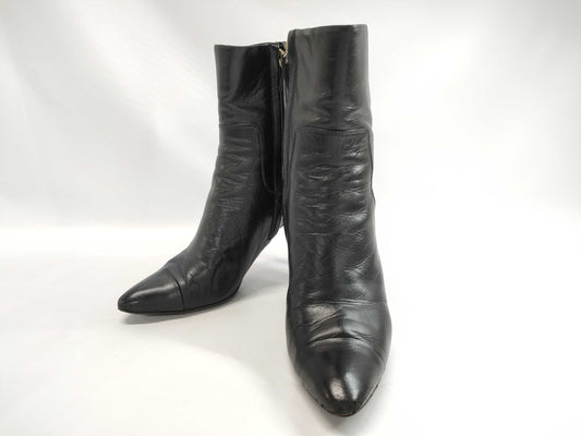 CHANEL CHANEL Boots Shoes Heel Leather Size 36 Black Other Shoes