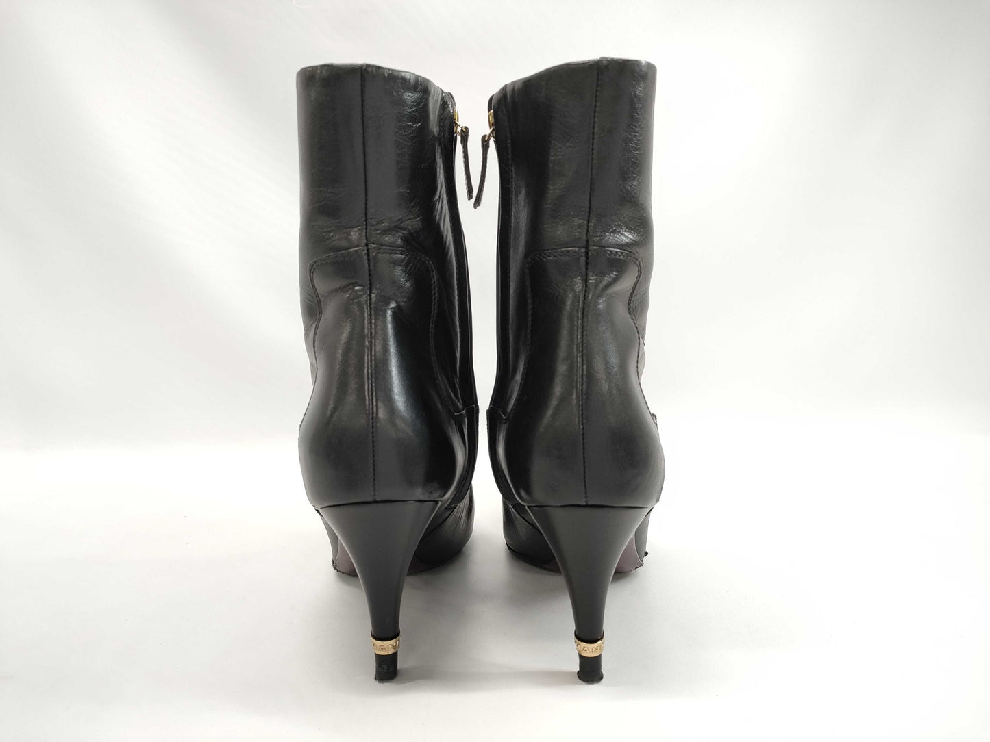 CHANEL CHANEL Boots Shoes Heel Leather Size 36 Black Other Shoes