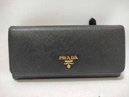 PRADA PRADA Saffiano Long Wallet Black Wallet Wallet