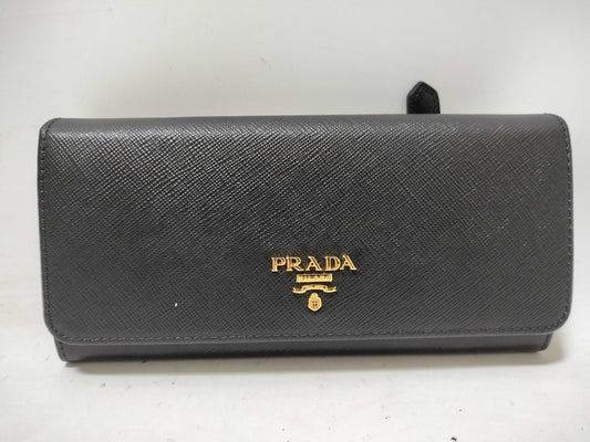 PRADA PRADA Saffiano Long Wallet Black Wallet Wallet