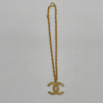 CHANEL CHANEL Coco Mark Vintage Plated Necklace Necklace