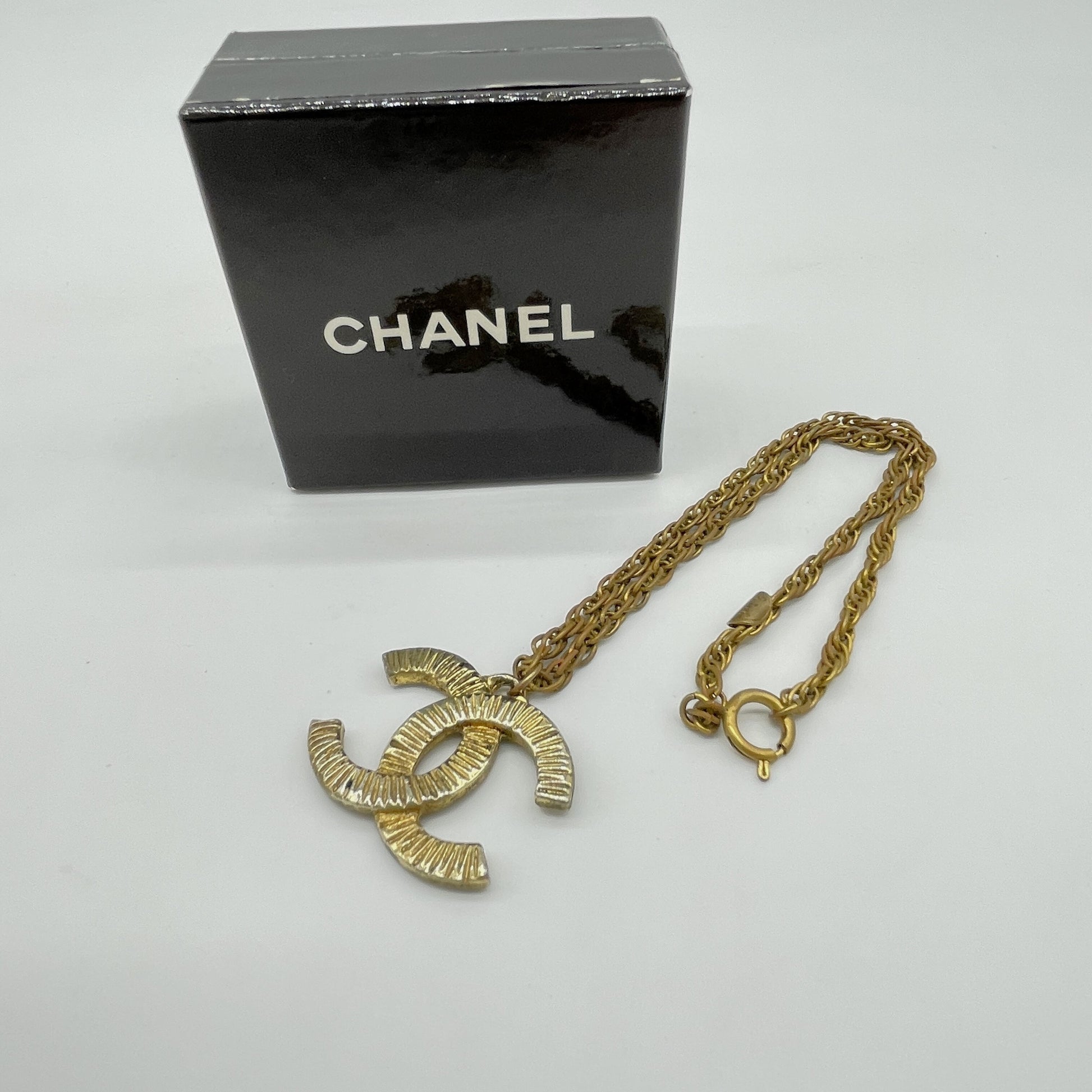 CHANEL CHANEL Coco Mark Vintage Plated Necklace Necklace