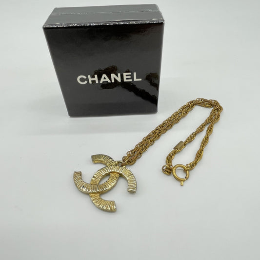 CHANEL CHANEL Coco Mark Vintage Plated Necklace Necklace