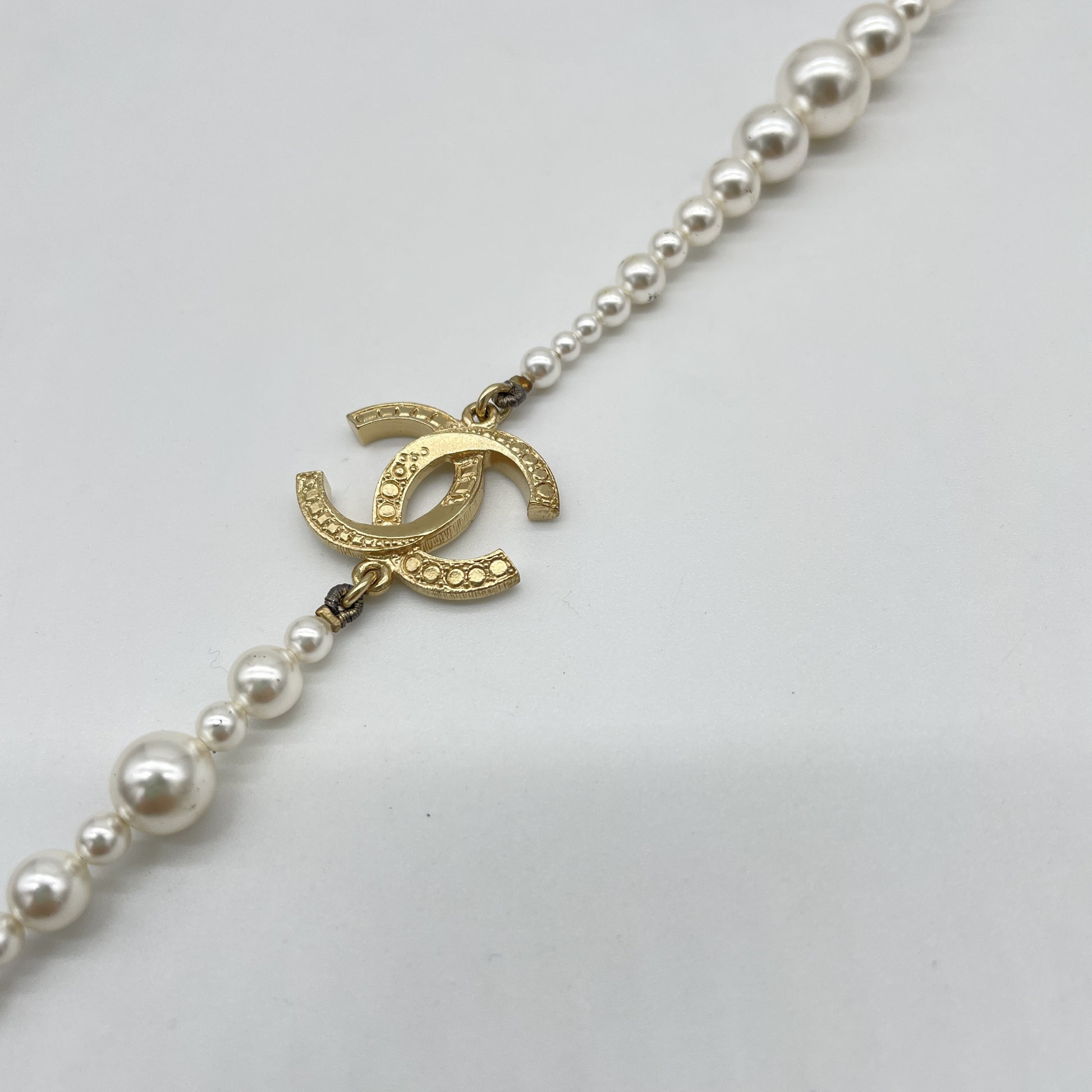 CHANEL CHANEL Coco Mark Faux Pearl Necklace A18P Necklace