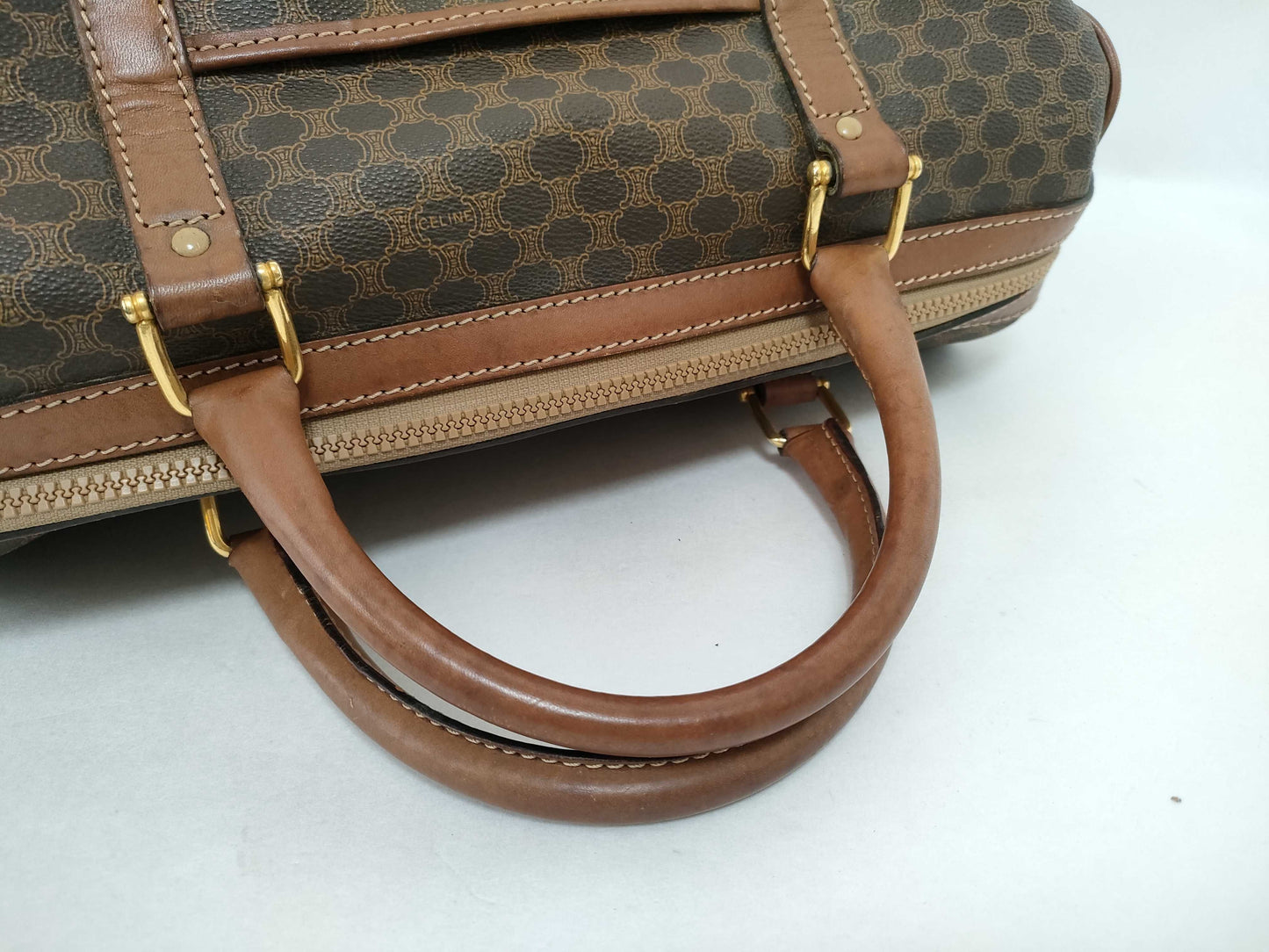 CELINE Boston Bag Macadam Pattern Boston Bag