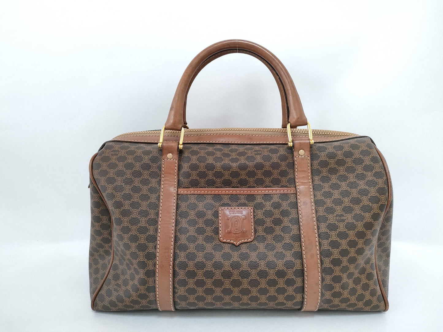 CELINE Boston Bag Macadam Pattern Boston Bag