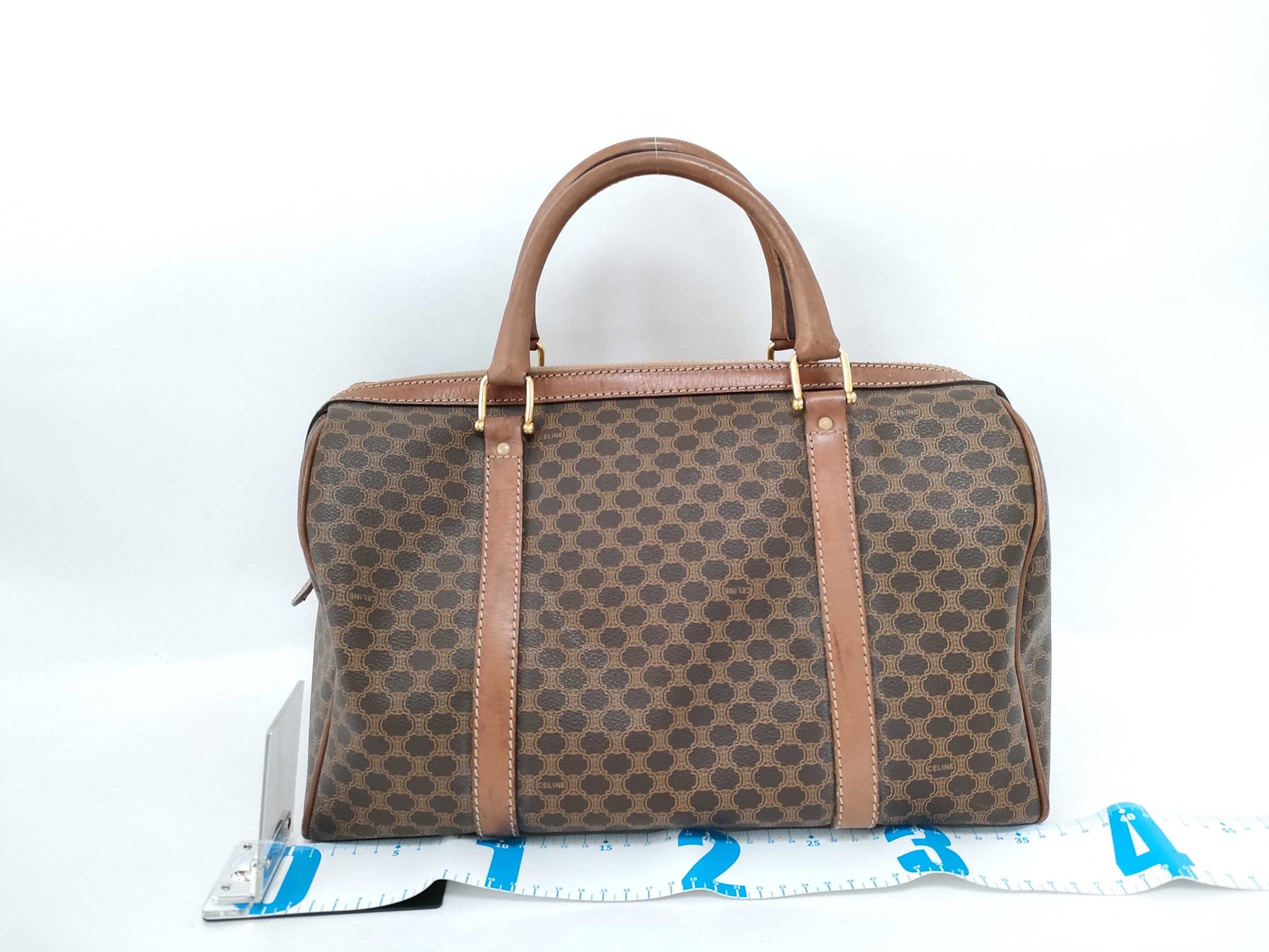 CELINE Boston Bag Macadam Pattern Boston Bag