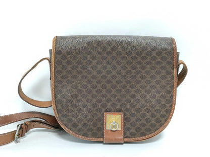 CELINE Macadam x Leather Shoulder Bag