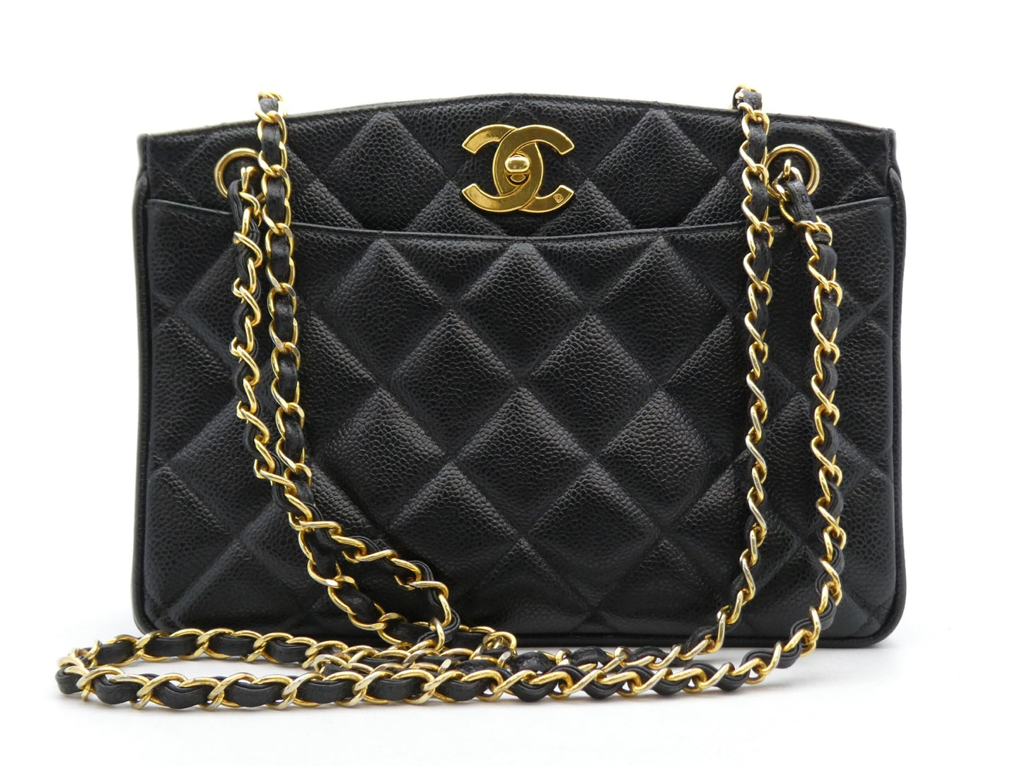 CHANEL Caviar Skin Matelasse Caviar Skin Coco Mark Chain Shoulder Bag