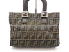 FENDI Zucca pattern canvas and leather handbag