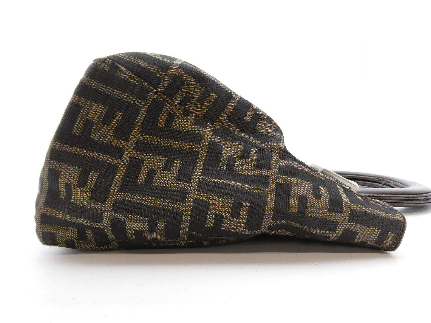 FENDI Zucca pattern canvas and leather handbag