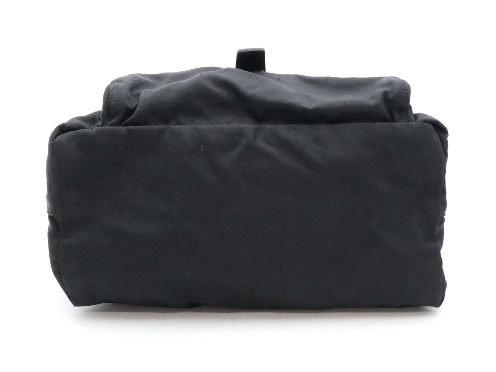 PRADA nylon logo plate nylon and leather shoulder bag