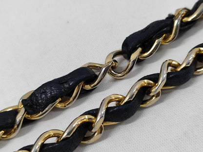 CHANEL Matelasse Lambskin Double Flap Double Chain Bag in Black with Gold Hardware, 0979356, 0 Series Shoulder Bag