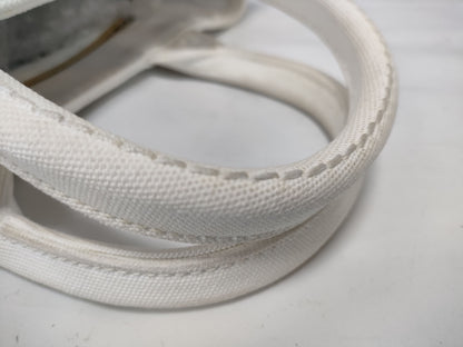 PRADA Canapa Canvas 2-Way Handbag White