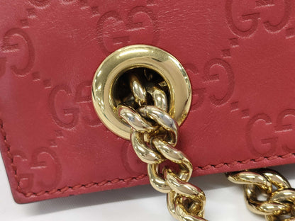 GUCCI Chain Tote Bag in Shimmer Leather GG 453773 Bag