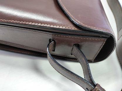 CELINE Circle Logo Leather Shoulder Bag