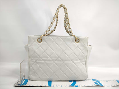 CHANEL CHANEL Matelasse Deka Coco Mark Lambskin Chain Tote Bag