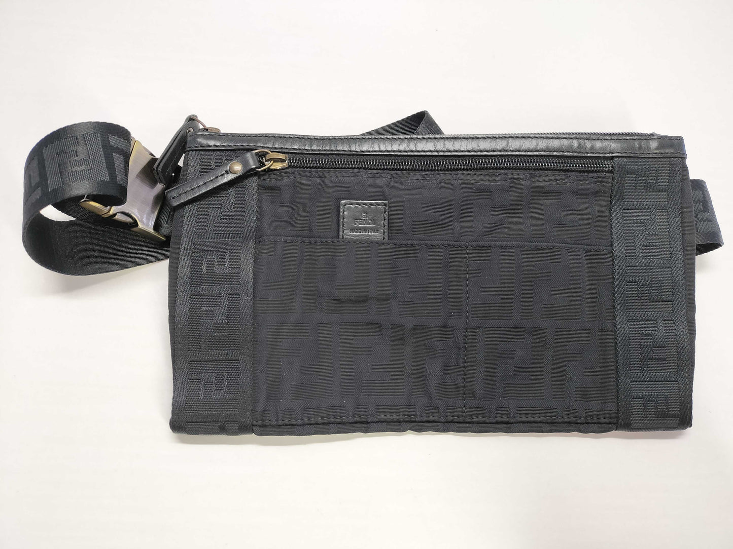 FENDI Zucca pattern FENDI Zucca canvas and leather waist body bag