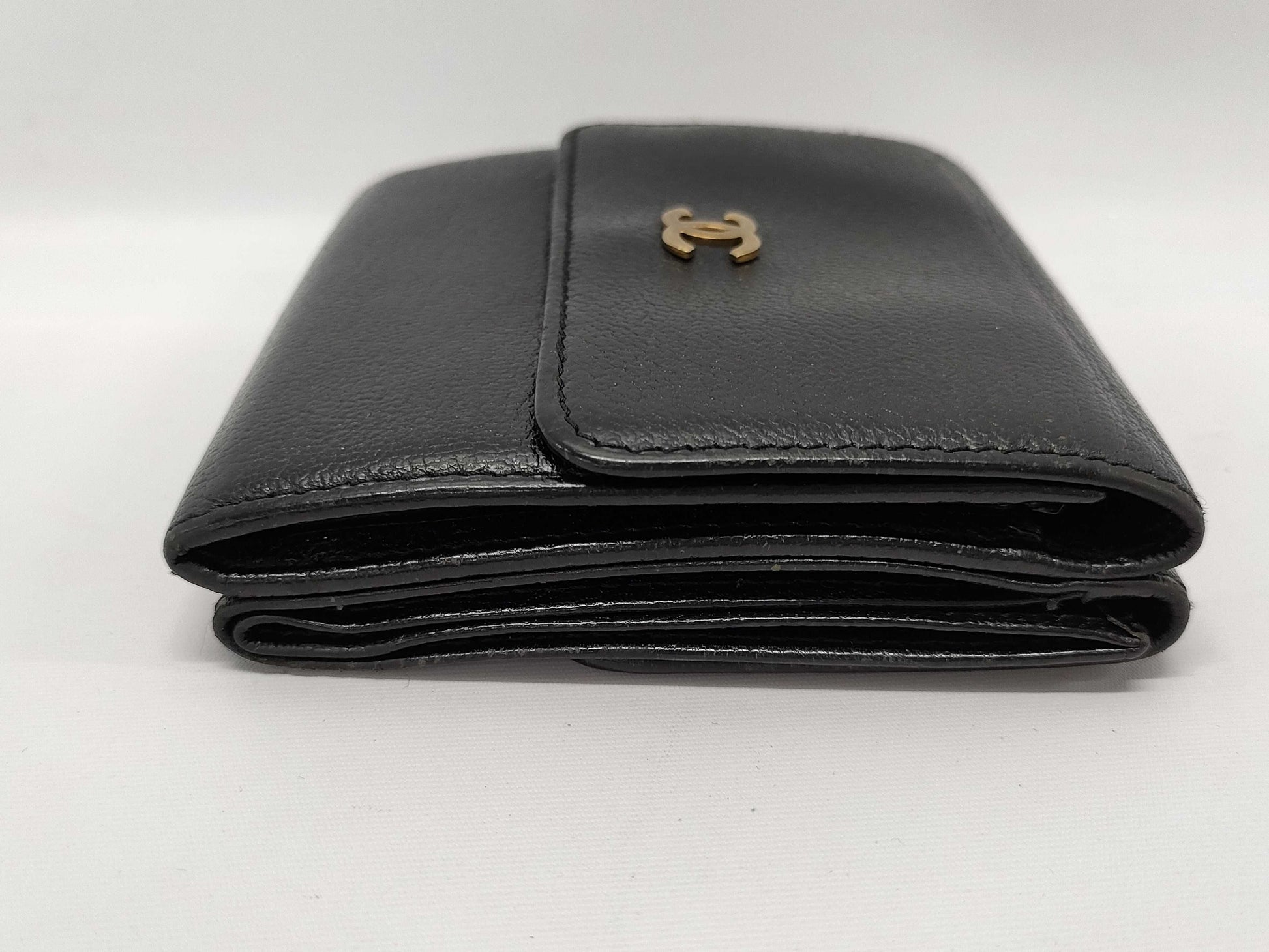 CHANEL Lambskin Folding Wallet with Cards and Stickers