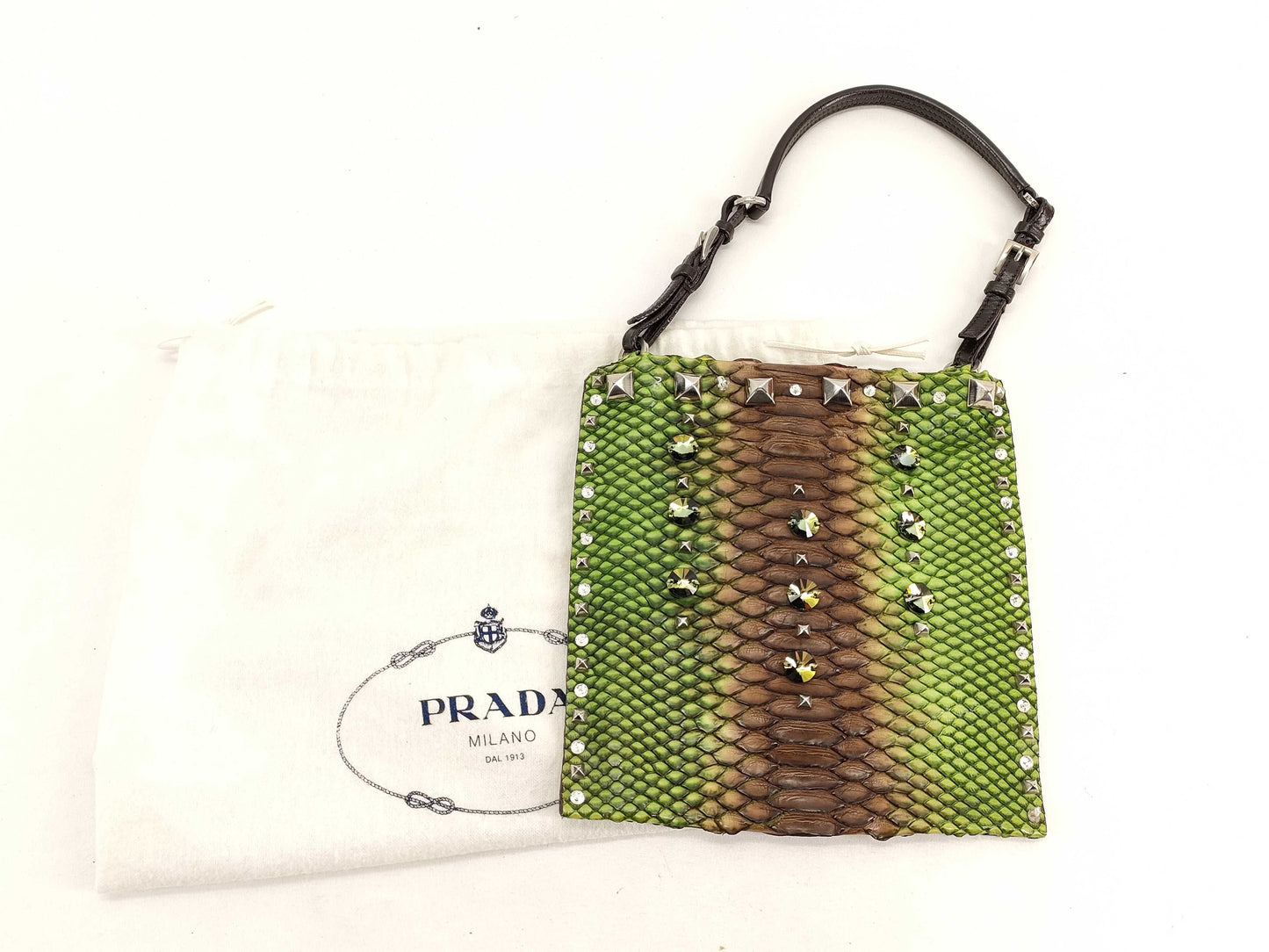 PRADA PRADA Rhinestone Python Handbag Shoulder Bag