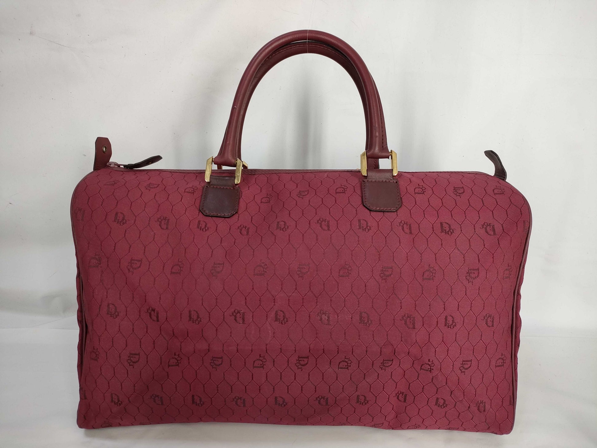 Dior Christian Dior Honeycomb Canvas Boston Bag Archive 90s Boston Bag