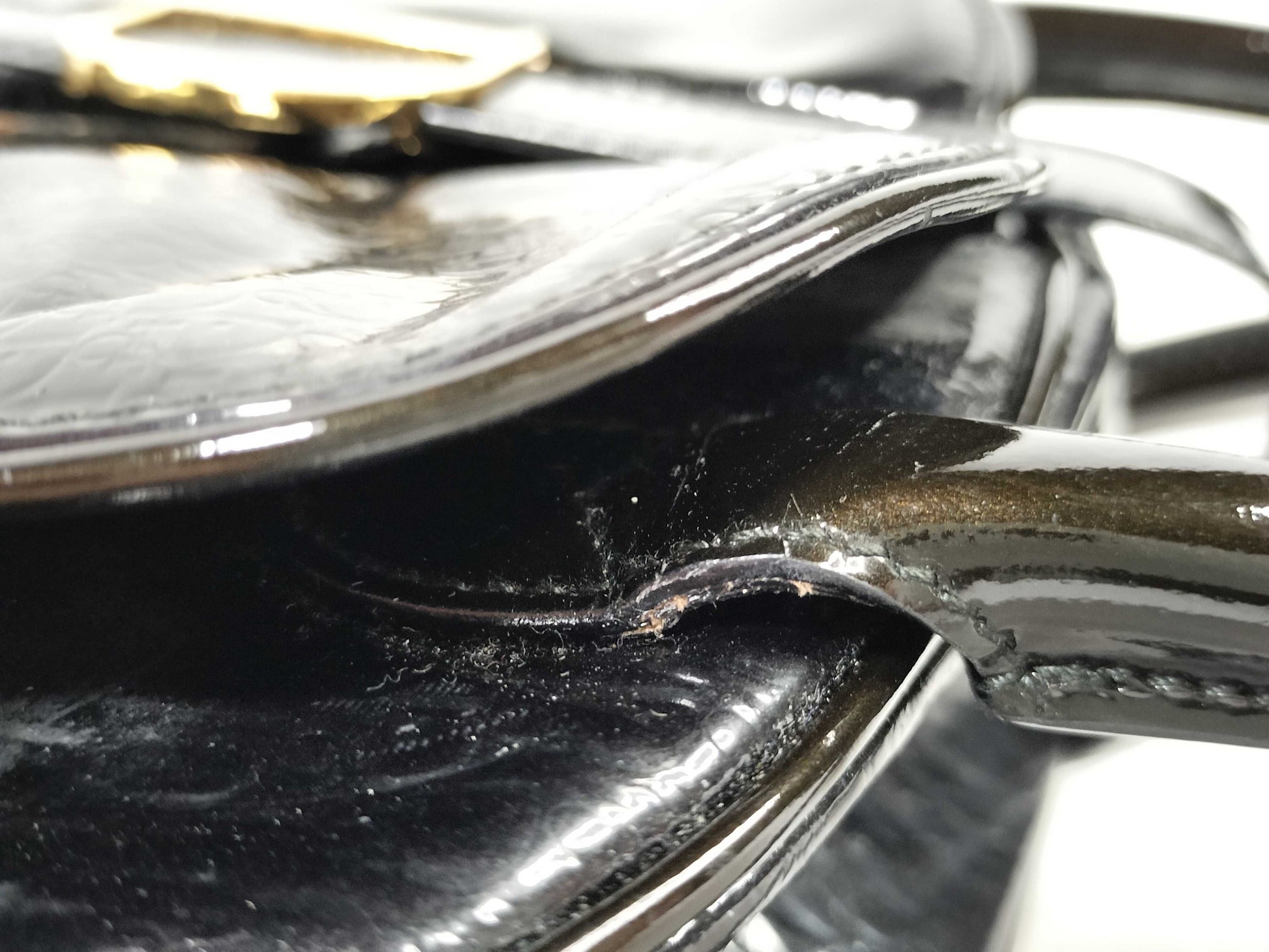 Dior Dior Patent Double Saddle Bag with Gold Hardware Handbag