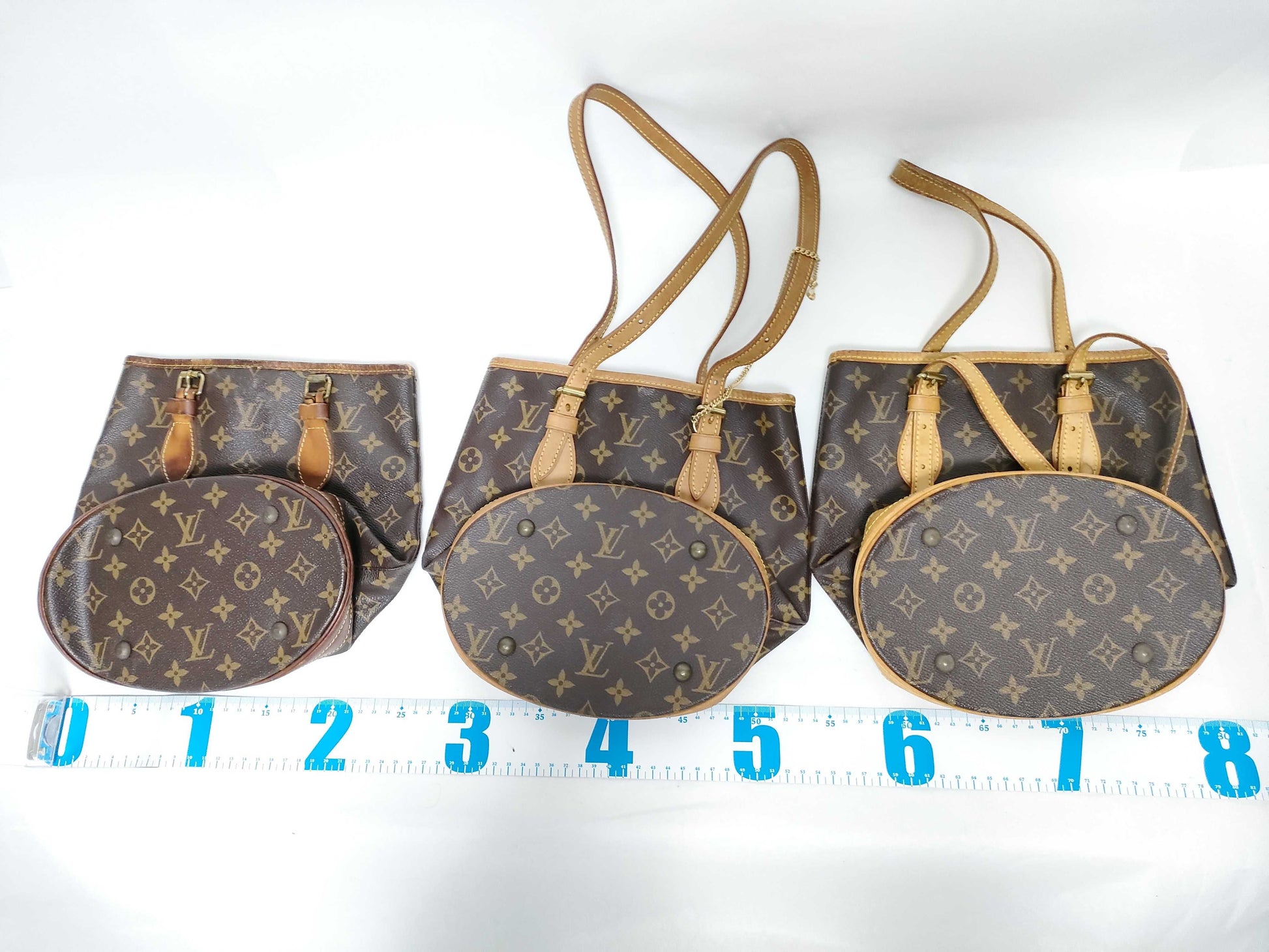 LOUIS VUITTON Monogram Louis Vuitton Monogram Bucket PM 3-Piece Tote Bag Set
