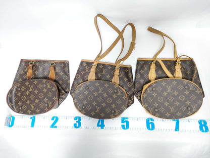 LOUIS VUITTON Monogram Louis Vuitton Monogram Bucket PM 3-Piece Tote Bag Set