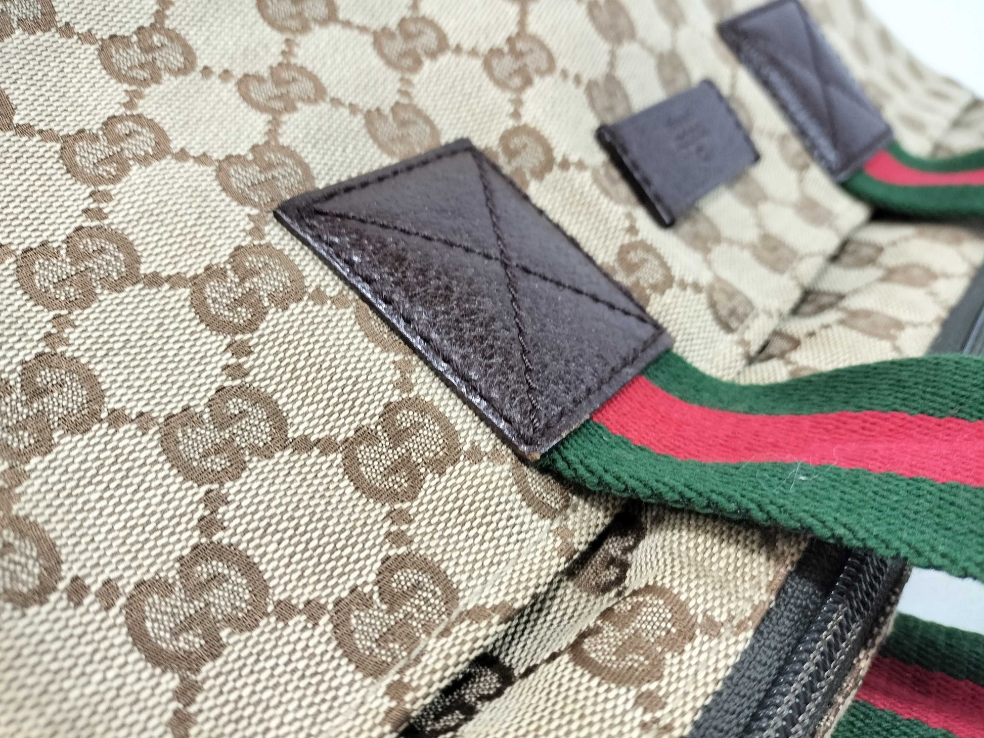 GUCCI GG Canvas Sherry Line Tote Bag