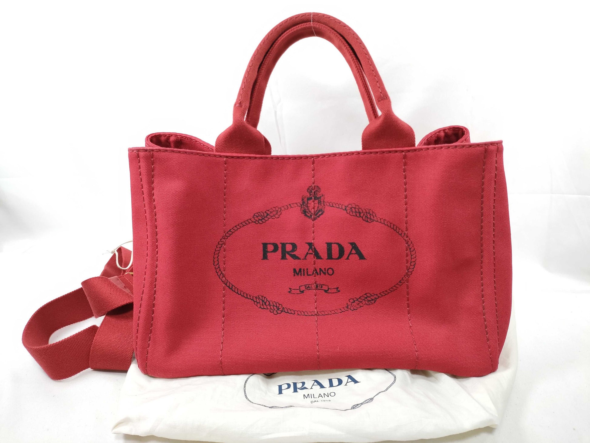 PRADA PRADA Canapa Red Handbag