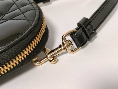 Dior Cannage Enamel Phone Holder Chain Shoulder Bag Handbag