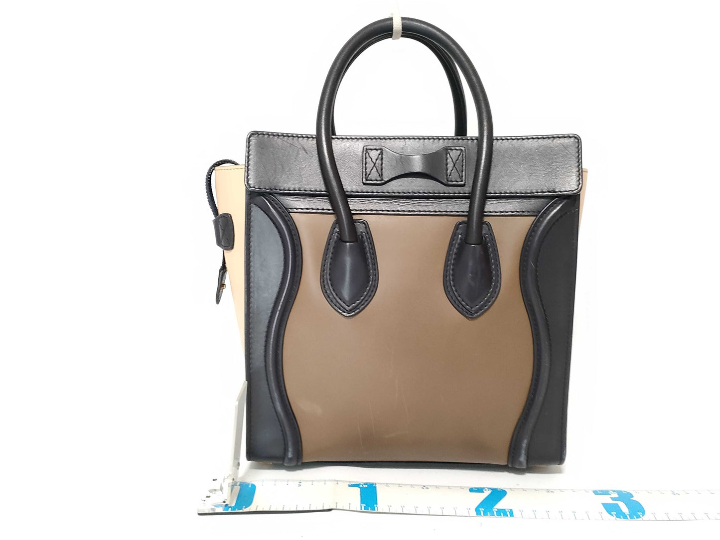 CELINE Luggage Handbag Micro Shopper Tricolor Handbag