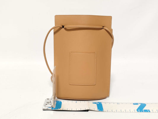 LOEWE Pepple Dice Pocket Classic Calfskin Shoulder Bag in Beige