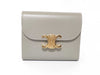 CELINE Triomphe Tri-fold Compact Wallet in Green