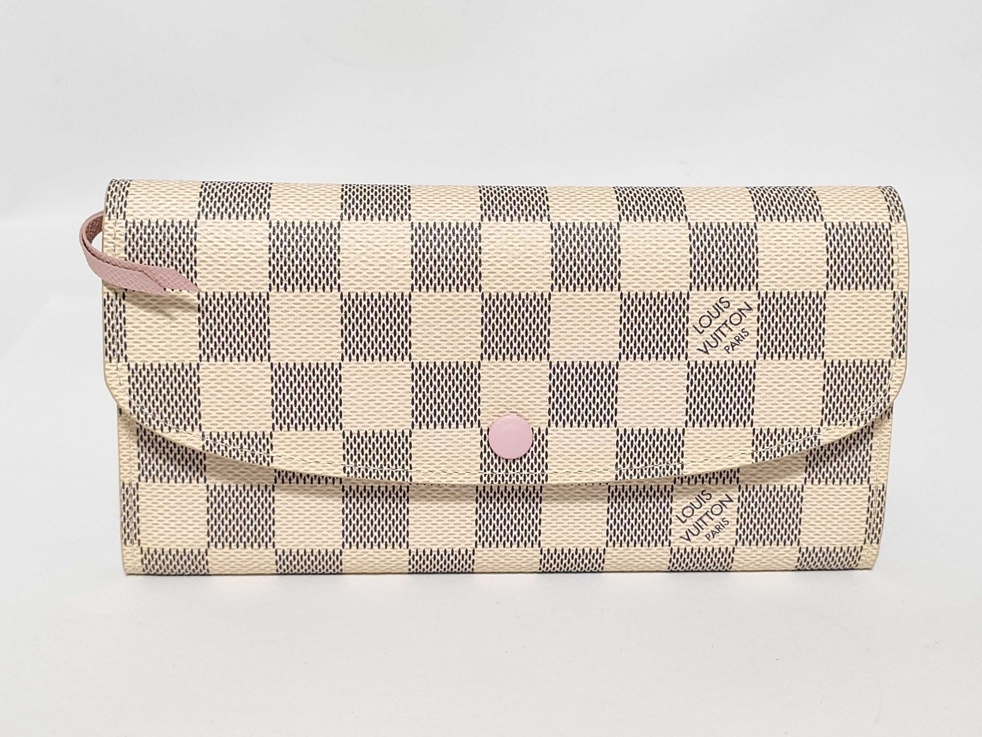 LOUIS VUITTON Damier Azur Portefeuille Emilie Damier Azur Rose Ballerine Wallet N41625