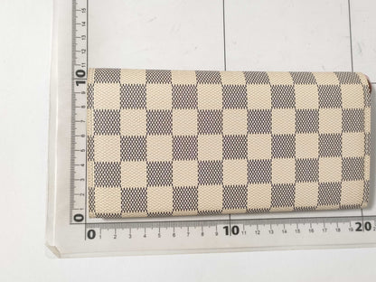 LOUIS VUITTON Damier Azur Portefeuille Emilie Damier Azur Rose Ballerine Wallet N41625