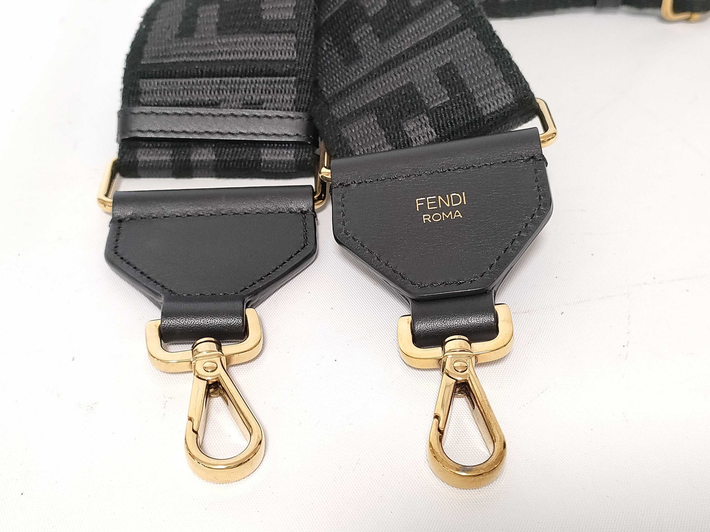 FENDI Zucca Pattern Fendi Strap You Zucca Pattern Leather Canvas Black Strap