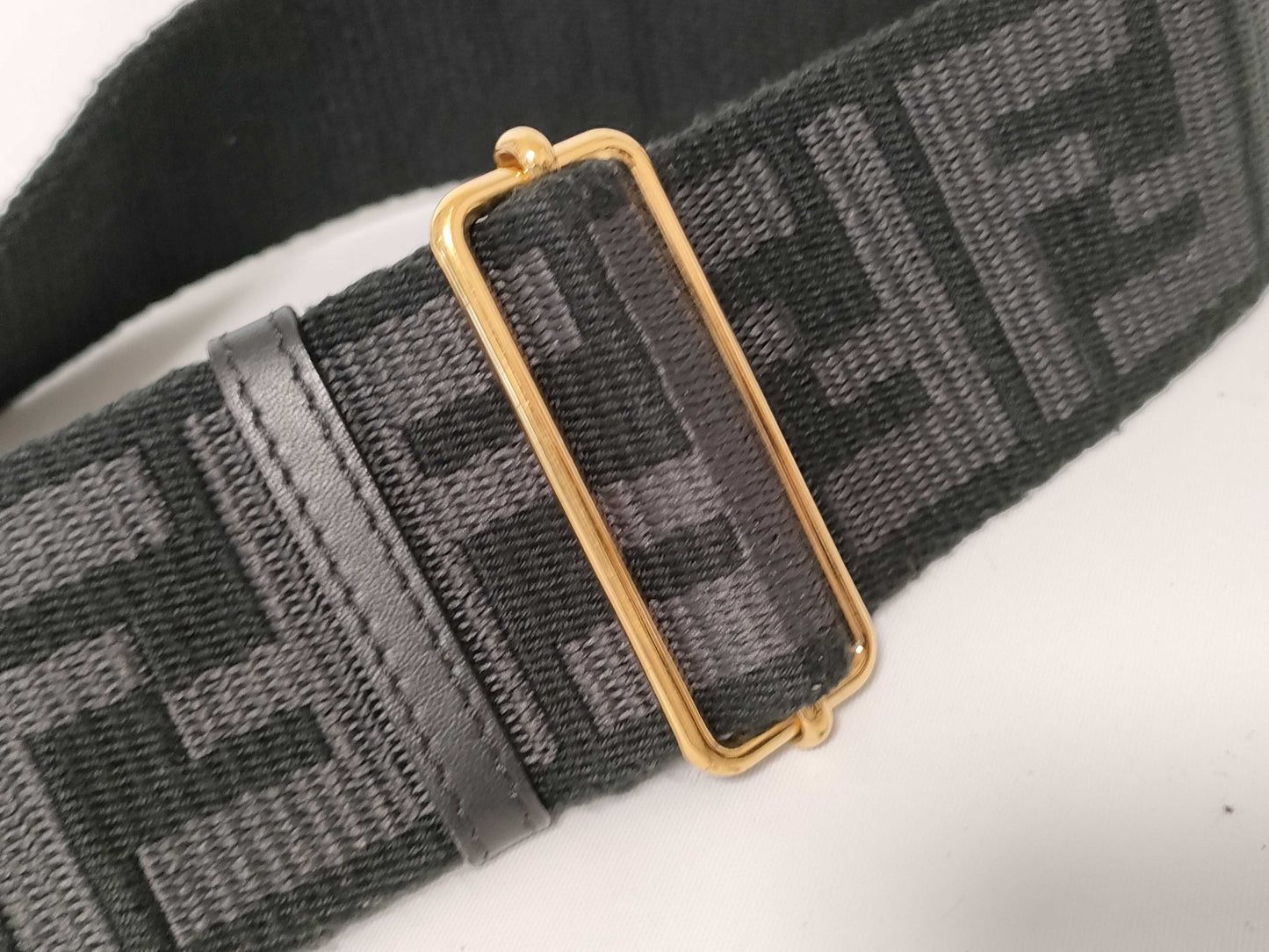 FENDI Zucca Pattern Fendi Strap You Zucca Pattern Leather Canvas Black Strap