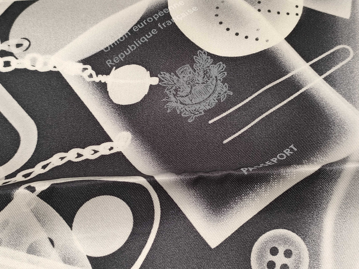 HERMES Carre 65 Large Silk Scarf Please Check In Black and White Excellent Condition