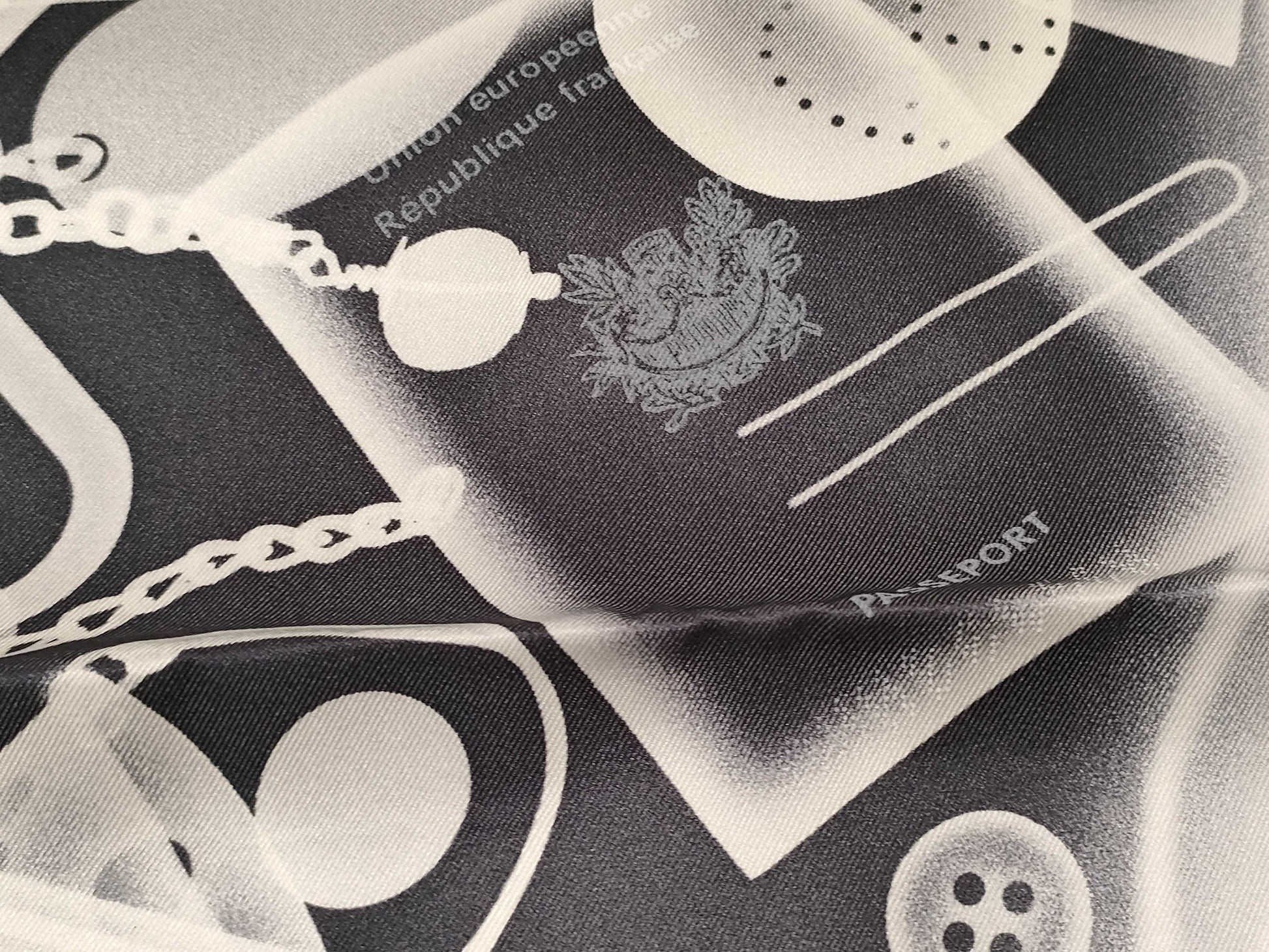 HERMES Carre 65 Large Silk Scarf Please Check In Black and White Excellent Condition