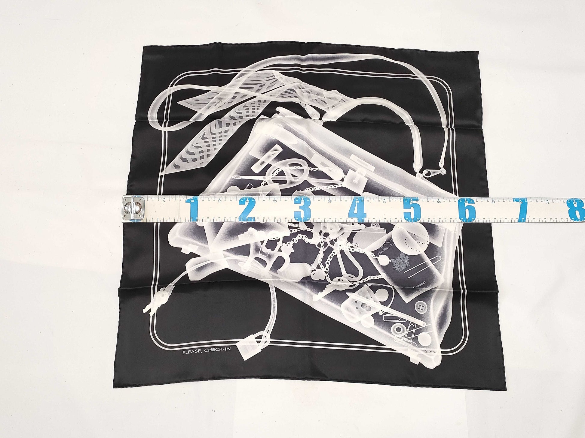 HERMES Carre 65 Large Silk Scarf Please Check In Black and White Excellent Condition