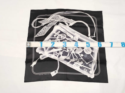 HERMES Carre 65 Large Silk Scarf Please Check In Black and White Excellent Condition