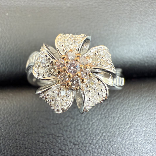 D0.58ct Pt900/K18 6.3g Ring 