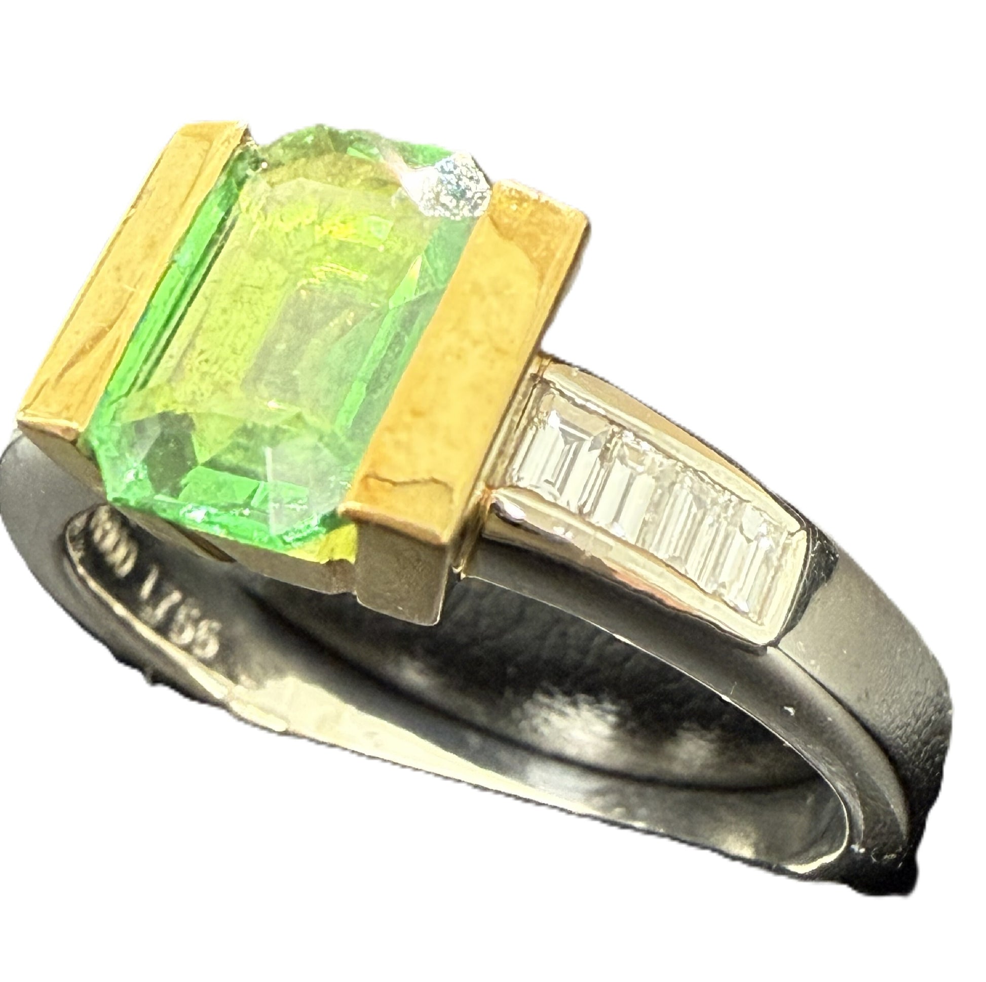 G1.756ct D0.315ct Pt900/K18 10.3g Ring 