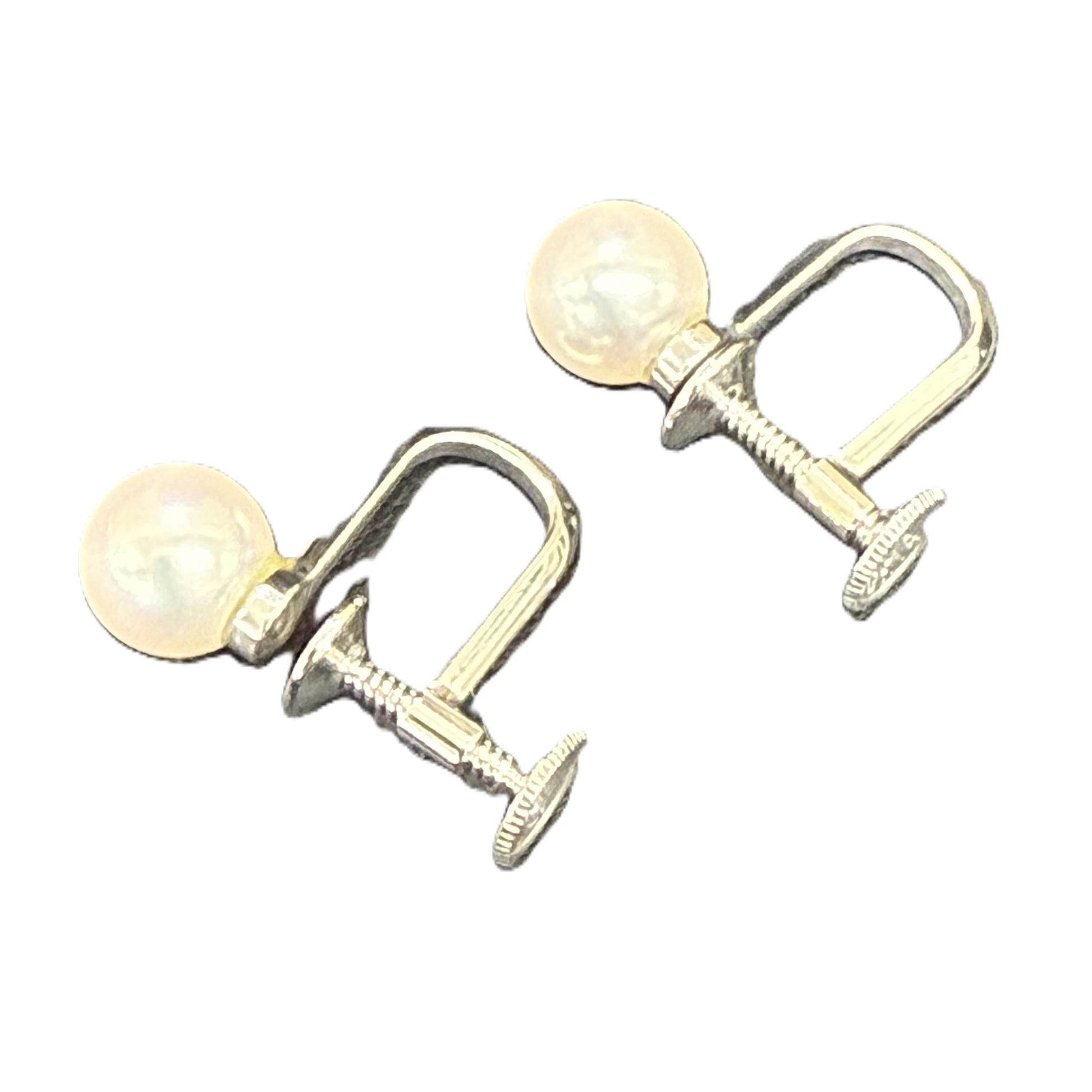 MIKIMOTO Pearl Diameter Approx. 6.2mm/6.4mm K14WG 2.8g Earrings 