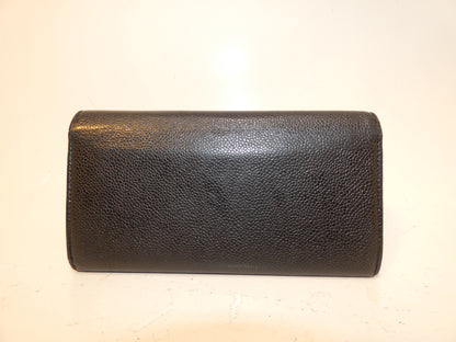 CHANEL Caviar Skin Coco Caviar Skin Black Long Wallet