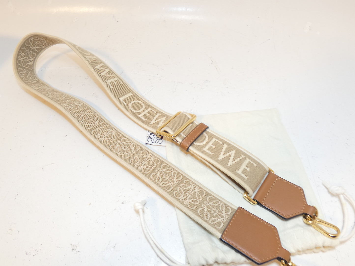 LOEWE Anagram Logo Leather Canvas Shoulder Strap Other Accessories